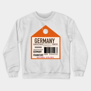 Germany Frankfurt travel plane ticket Crewneck Sweatshirt